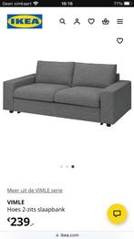 Hoes nieuw Vimle Slaapbank 2-zits Lejde grijs/zwart Ikea., Grijs, Ophalen of Verzenden, 200 cm, 160 cm