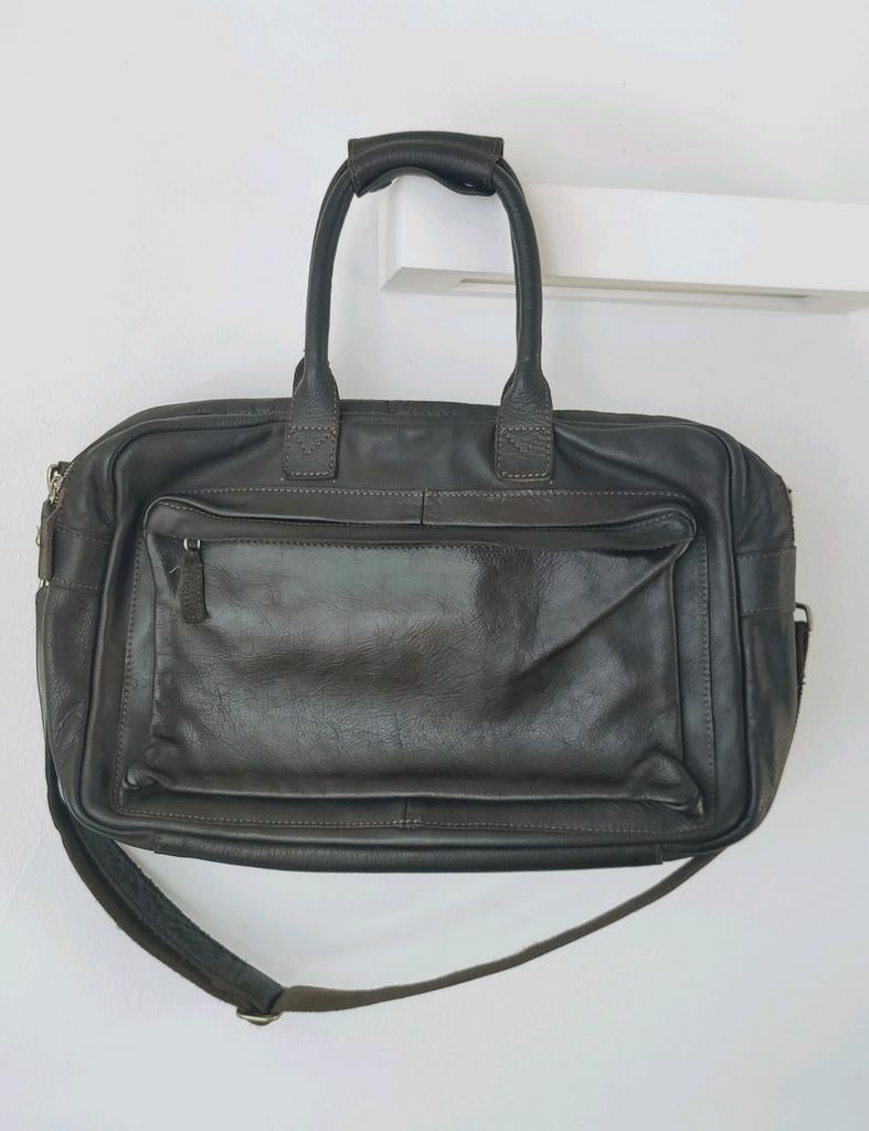 Cowboysbag vintage tas, laptoptas, werktas, donker bruin, Sieraden, Tassen en Uiterlijk, Tassen | Schoudertassen, Ophalen of Verzenden