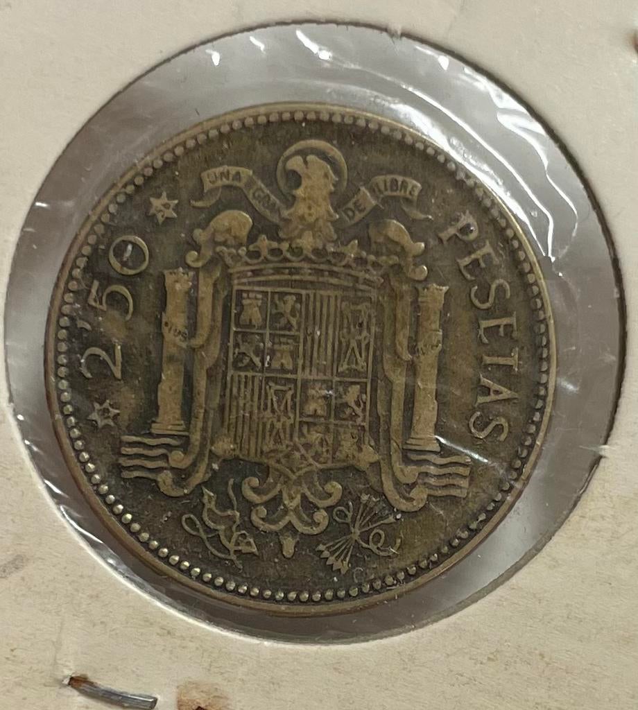 2,5 pesetas Spanje 1953, Ophalen of Verzenden, Overige landen