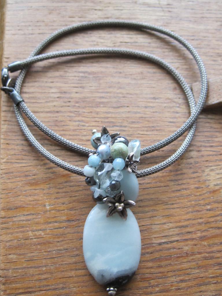 Rabinovich collier kettinghanger zilver 925 mooie design, Sieraden, Tassen en Uiterlijk, Ophalen, Blauw, Zo goed als nieuw, Zilver