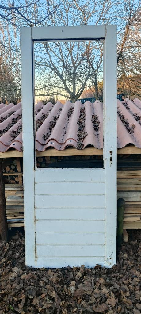 HardHouten buitendeur 830x2115mm, Doe-het-zelf en Verbouw, Deuren en Horren, Gebruikt, 80 tot 100 cm, Ophalen of Verzenden, Buitendeur
