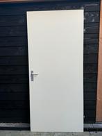 Witte houten binnendeur met klink, Doe-het-zelf en Verbouw, Deuren en Horren, Ophalen, Gebruikt, 80 tot 100 cm, Binnendeur