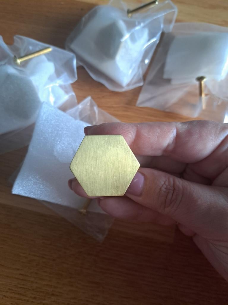 Meubelknopjes goud hexagon 4x, Ophalen of Verzenden, Nieuw