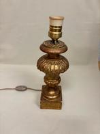 Oude houten lampenvoet, verguld, Ophalen of Verzenden, Gebruikt, Minder dan 50 cm