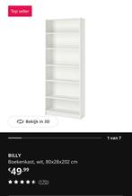 Ikea billy boekenkast 80x28x202 wit, Ophalen, 200 cm of meer, 50 tot 100 cm, Zo goed als nieuw