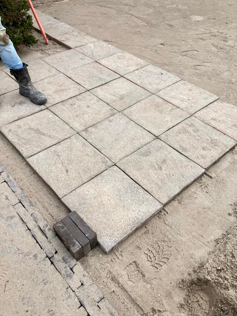 terras tegels tuin, vierkant 40/40 cm, Tuin en Terras, Tegels en Klinkers, Ophalen, Overige materialen, Gebruikt, 10 m² of meer