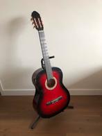 Rood-zwarte gitaar complete set, Ophalen of Verzenden, Zo goed als nieuw, Klassieke of Spaanse gitaar