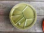 Mooie retro groene fondue borden 6 stuks, Huis en Inrichting, Keuken | Servies, Ophalen of Verzenden, Gebruikt, Overige stijlen