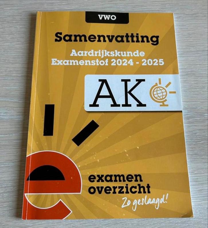 Samenvatting Aardrijkskunde VWO - Examenoverzicht, Boeken, Schoolboeken, Zo goed als nieuw, Aardrijkskunde, VWO, Ophalen of Verzenden