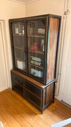 2x Industriële Vintrine kast met grote laden, Huis en Inrichting, Kasten | Vitrinekasten, Ophalen, 100 tot 150 cm, 200 cm of meer