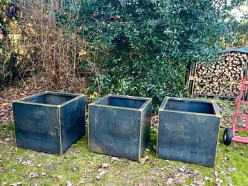 Cortenstaal plantenbak met bodem, 70x70x67 cm beschikbaar voor biedingen