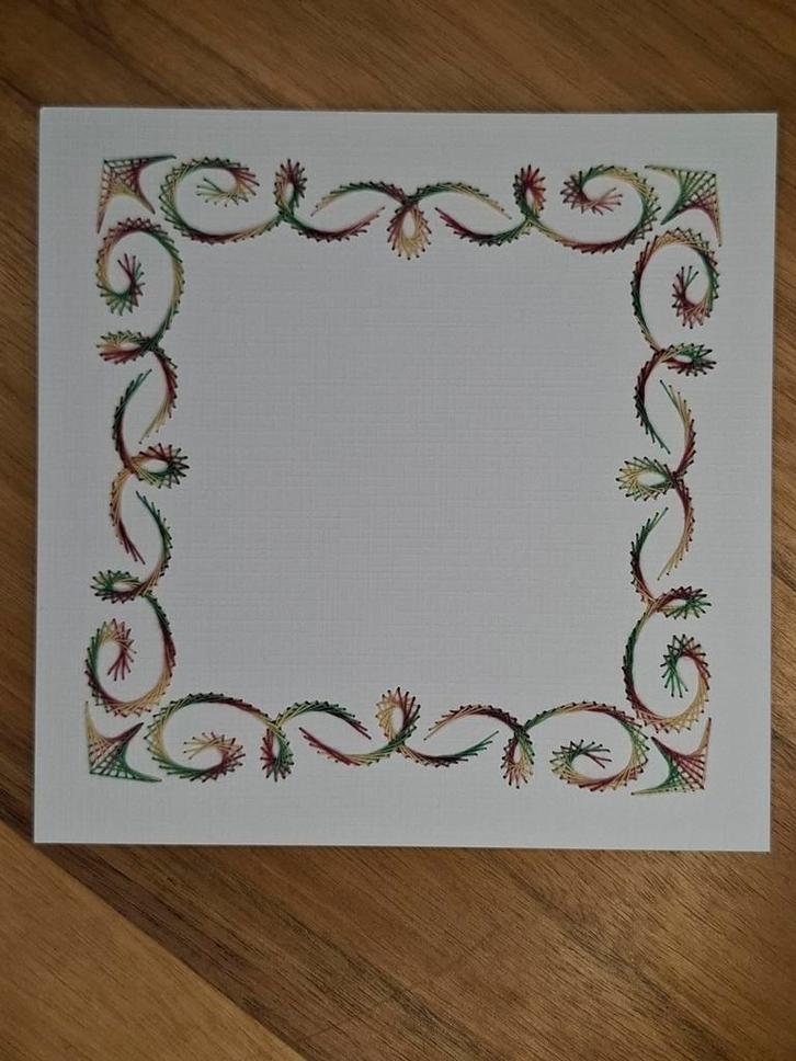 Geborduurde opleg kaart basiskaart kerst, Hobby en Vrije tijd, Kaarten | Zelf maken, Zo goed als nieuw, Blanco kaart of Basiskaart