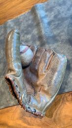 Lederen honkbalhand-schoen + bal, Ophalen of Verzenden, Gebruikt
