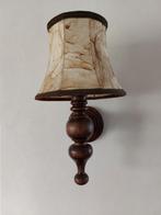 Vintage schemerlamp met houten handgedraaide voet, Ophalen of Verzenden, Gebruikt, Hout