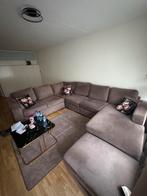 Luxe bank beige/creme, Huis en Inrichting, Banken | Bankstellen, Ophalen, Hoekbank, Zo goed als nieuw, Stof