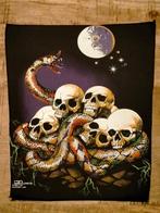 Skull Snakes slang cobra vintage gothic backpatch patch, Verzamelen, Ophalen of Verzenden, Zo goed als nieuw, Kleding