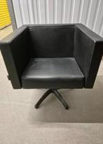 Kapperstoel, Huis en Inrichting, Stoelen, Ophalen, Gebruikt, Zwart, Leer
