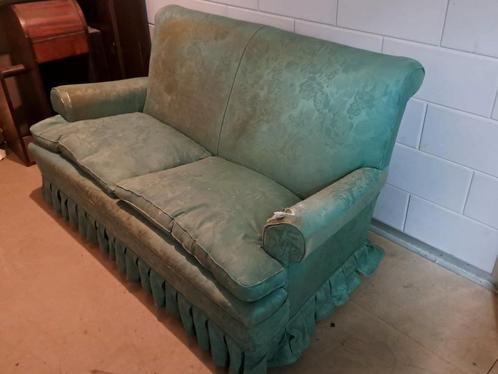 Tweezits bank groen rouches, Huis en Inrichting, Banken | Sofa's en Chaises Longues, Zo goed als nieuw, Tweepersoons, 150 tot 200 cm