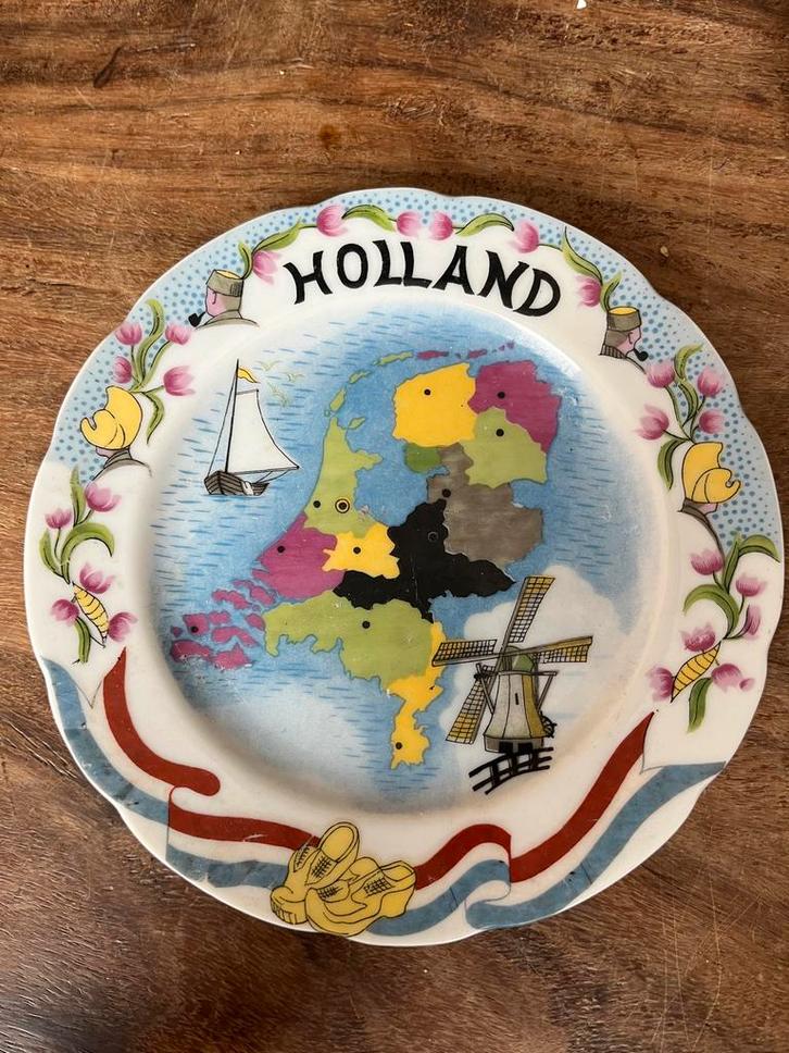 Vintage Wandbord Holland met molen en zeilboot, Antiek en Kunst, Curiosa en Brocante, Ophalen of Verzenden