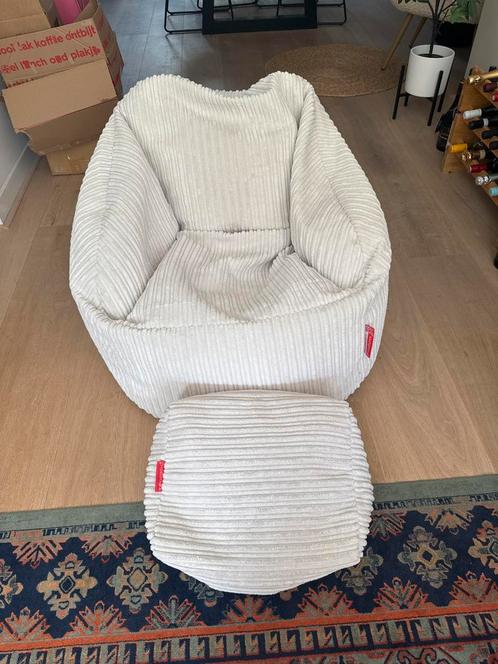 Zitzakstoel Bubble - Corduroy Crème, Huis en Inrichting, Zitzakken, Zo goed als nieuw, Zitzakstoel, Overige kleuren, Ophalen