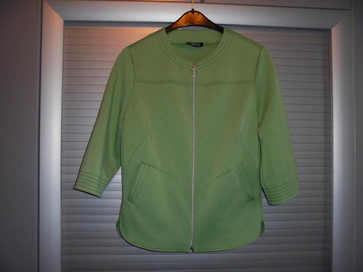 Frankwalder groen vest / jasje maat 42, Kleding | Dames, Jasjes, Kostuums en Pakken, Zo goed als nieuw, Jasje, Maat 42/44 (L)