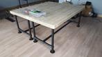 Unieke kwaliteit tafel van steigerhout met steigerbuis, Ophalen, 50 tot 100 cm, Rechthoekig, Nieuw