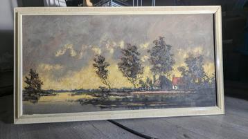 Schilderij W.G.F. Jansen Stijl - Landschap met Water beschikbaar voor biedingen