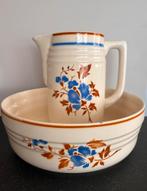 Prachtig gekleurd lampetstel met bloemen - Steingut Colditz, Antiek en Kunst, Ophalen of Verzenden