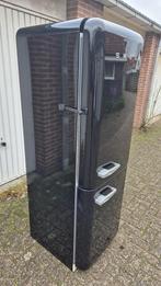 Smeg Koelkast zwart met grote vriezer, Gebruikt, 200 liter of meer, 60 cm of meer, Energieklasse A of zuiniger