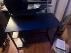 Zwart Bureau met Monitor Opzetstuk, Huis en Inrichting, Bureaus, Ophalen, Zo goed als nieuw, Bureau
