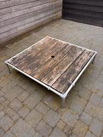 Tuintafel steigerhout alu buis, Ophalen, Zo goed als nieuw, Rechthoekig, Hout