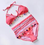 Roze retro mesh high waist bikini vintage maat 34 36 38 40, Kleding | Dames, Nieuw, Bikini, Roze, Verzenden