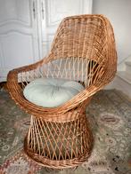 Vintage jaren 60 / 60 rotan rieten stoel fauteul kuipstoel, Huis en Inrichting, Ophalen, Overige kleuren, Riet of Rotan, Zo goed als nieuw