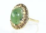 Vintage gouden ring met jade, jaren ‘60, Sieraden, Tassen en Uiterlijk, Antieke sieraden, Goud, Ophalen of Verzenden, Ring
