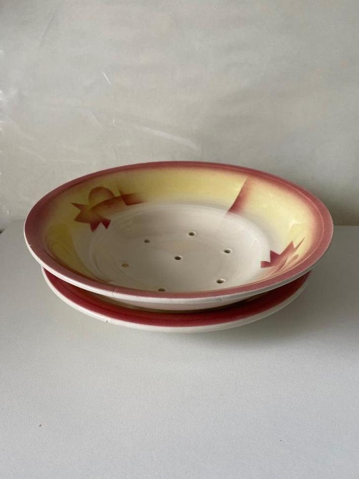 Keramieken druipschaal met bijbehorend bord, Antiek en Kunst, Antiek | Keramiek en Aardewerk, Ophalen of Verzenden