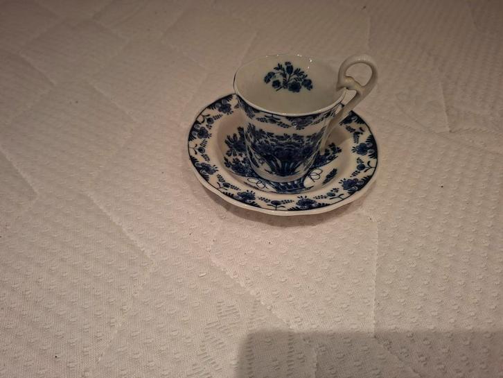 Vintage Delfts Blauw Kop en Schotel, Antiek en Kunst, Antiek | Servies compleet, Ophalen of Verzenden