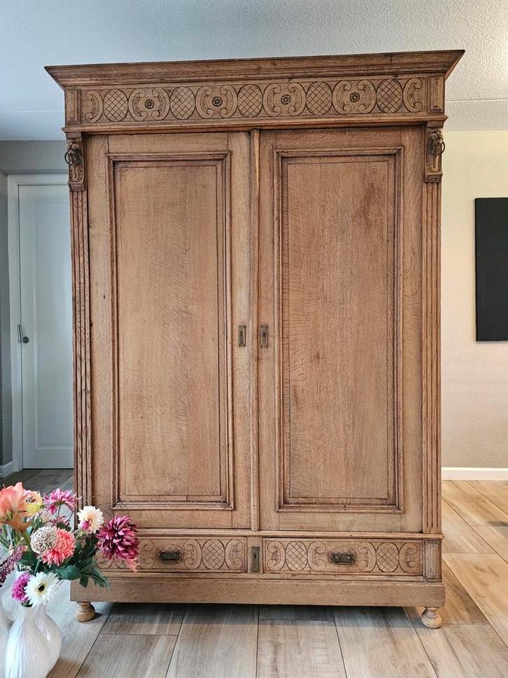 Antieke Franse kledingkast demontabel, Huis en Inrichting, Kasten | Kledingkasten, Gebruikt, 200 cm of meer, 150 tot 200 cm, 50 tot 75 cm