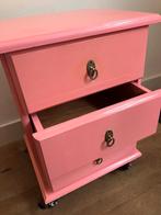 Klassiek ladekastje roze met wieltjes, Huis en Inrichting, Kasten | Ladekasten, Ophalen, 50 tot 100 cm, Zo goed als nieuw, 3 of 4 laden