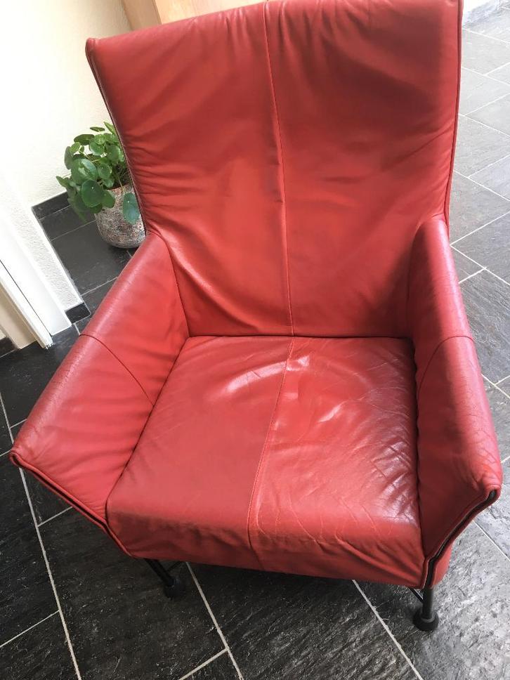 montis fauteuil, Huis en Inrichting, Fauteuils, Gebruikt, Leer, Minder dan 50 cm, 75 tot 100 cm, Ophalen