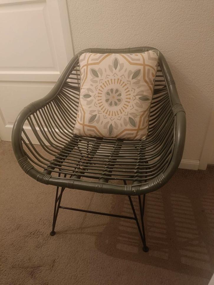 Rotan stoel van Woood, Huis en Inrichting, Stoelen, Gebruikt, Eén, Riet of Rotan, Overige kleuren, Ophalen