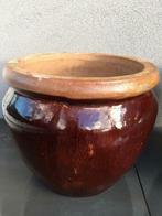 Oud Hollandse kwaliteit terracotta bloempotten 38cm glazuur, Tuin en Terras, Bloempotten, 25 tot 40 cm, Rond, Zo goed als nieuw