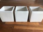 3x witte bloempotten 10x10, Ophalen of Verzenden, Overige soorten, Minder dan 100 cm