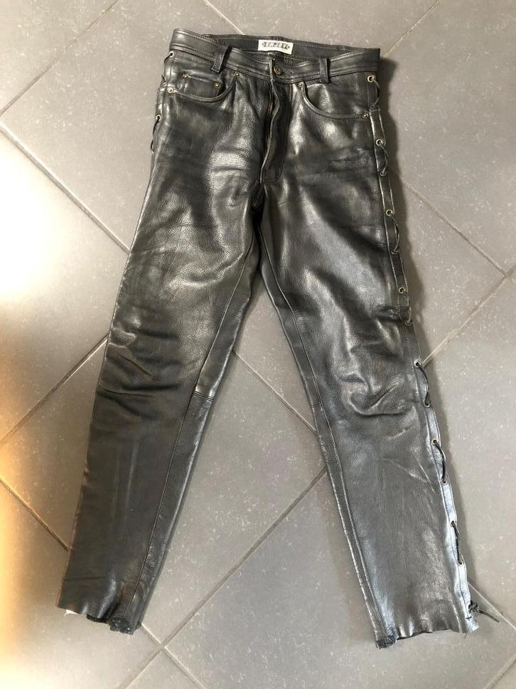 Leren Motorbroek met veter maat M merk Enjoy, Motoren, Kleding | Motorkleding, Broek | leer, Dames, Heren, Tweedehands, Ophalen of Verzenden