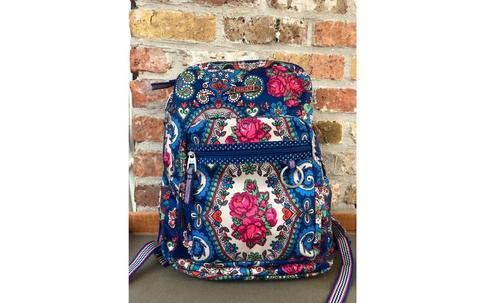 * Oilily Stevige Rugzak Schooltas Backpack Blauw Gebloemd *, Sieraden, Tassen en Uiterlijk, Tassen | Rugtassen, Zo goed als nieuw