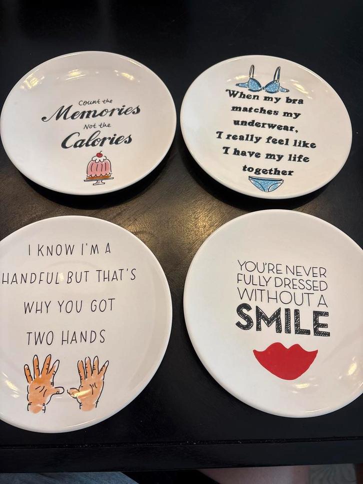 Blond Amsterdam Café Bordjes - Set van 4, Huis en Inrichting, Keuken | Servies, Zo goed als nieuw, Bord(en), Blond Amsterdam, Aardewerk
