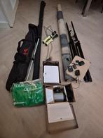 Fotostudio set met flitsers, achtergronden en statieven, Ophalen, Gebruikt