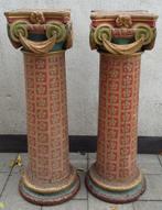 19eeuws Houten Sokkel Piëdestal Zuilen Pilaren Kerk Klooster