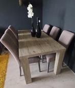 Eettafel modern stijl lichteiken (lichtgrijs), Huis en Inrichting, Ophalen, 50 tot 100 cm, Zo goed als nieuw, Vijf personen of meer