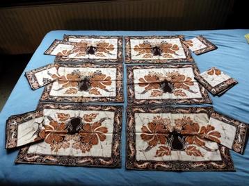 6 Batik placemats + 6 servetten