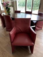 06 Dinning chairs - Jan Neggers - Leather, Vijf, Zes of meer stoelen, Modern, Leer, Zo goed als nieuw